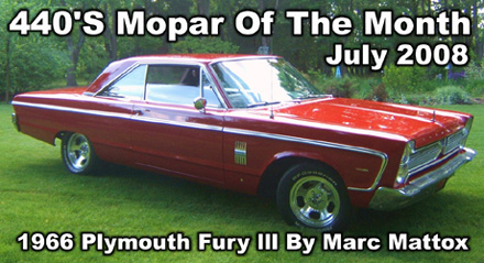 Mopar Of The Month: 1966 Plymouth Fury lll By Marc Mattox - Update