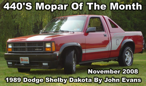 Mopar Of The Month: 1989 Dodge Shelby Dakota By John Evans