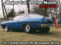 Mopar Car Of The Month - 1971 Dodge Demon by McLaughlin Bryan.