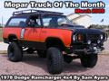 Mopar Truck Of The Month - 1978 Dodge Ramcharger 4x4 By Sam Ayars