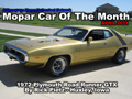 Mopar Car Of The Month - 1972 Plymouth Road Runner GTX