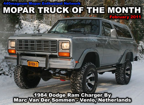 440'S Mopar Truck Of The Month For February 2011: 1984 Dodge Ram Charger By Marc Van Der Sommen
