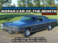 Mopar Car Of The Month - 1971 Plymouth Sport Fury GT By John Modl.