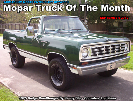 Mopar Truck Of The Month For September 2012: 1975 Dodge RamCharger By Kenny Fife