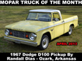 Mopar Truck Of The Month - 1967 Dodge D100 Pickup By Randall Dias.