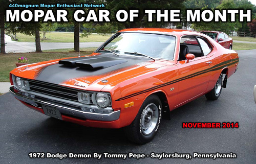 November 2014 Mopar Car Of The Month: 1972 Dodge Demon