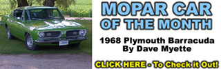 Mopar Car Of The Month - 1968 Plymouth Barracuda By Dave Myette.