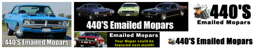 Collection of classic 440'S Emailed Mopars Logo's.