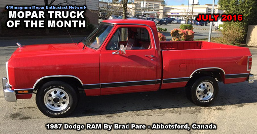 Mopar Truck Of The Month July 2016 - 1987 Dodge RAM